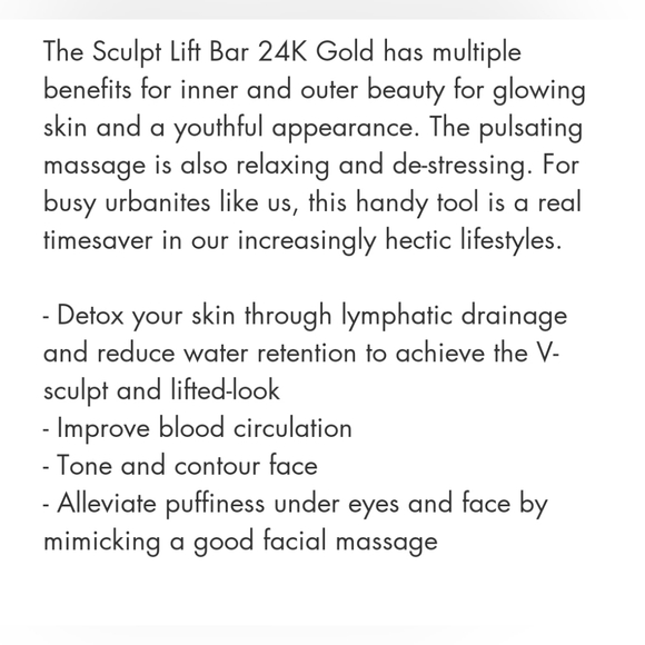 NIB Sculpt Lift Bar - 24k Gold - Picture 4 of 5
